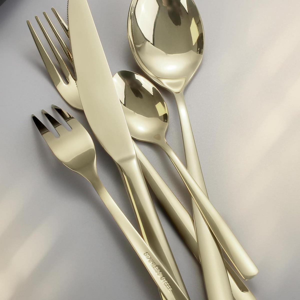 BESTECKSET 30-teilig Champagner Gold - Goldfarben, Metall