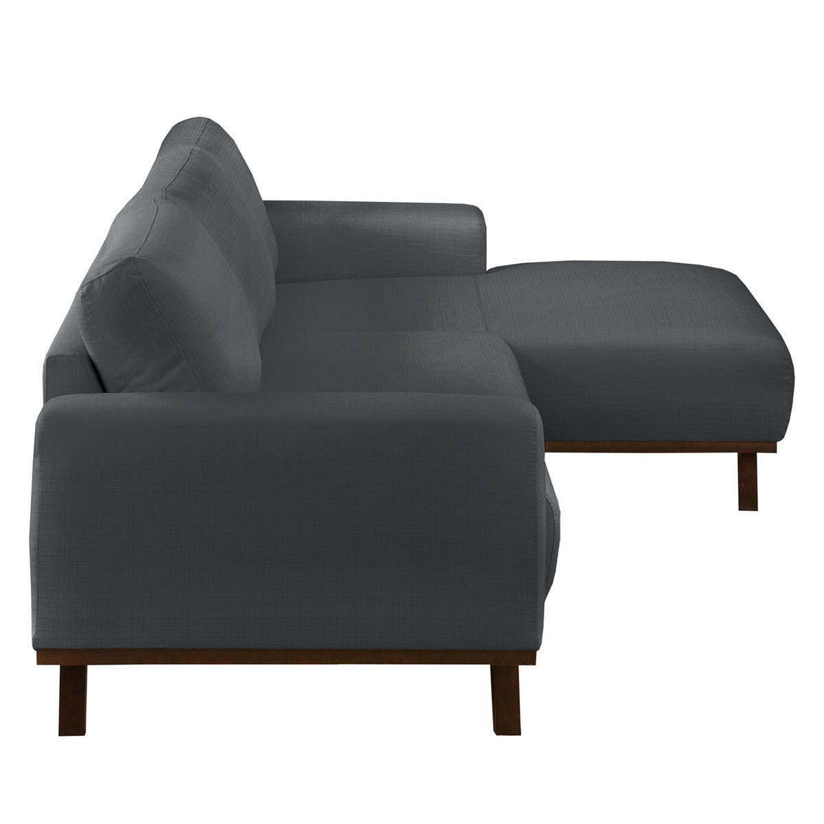 ECKSOFA - Strukturstoff - Anthrazit, Textil (286/152cm) - home24