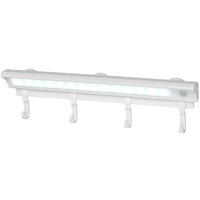 LED-SENSORLEUCHTE - Garderobenleiste mit Bewegungsmelder und Dämmerungssensor für Flur und Eingangsbereich, 4 Haken - Weiß, Kunststoff (2.6/31.1/3.6cm) - Northpoint