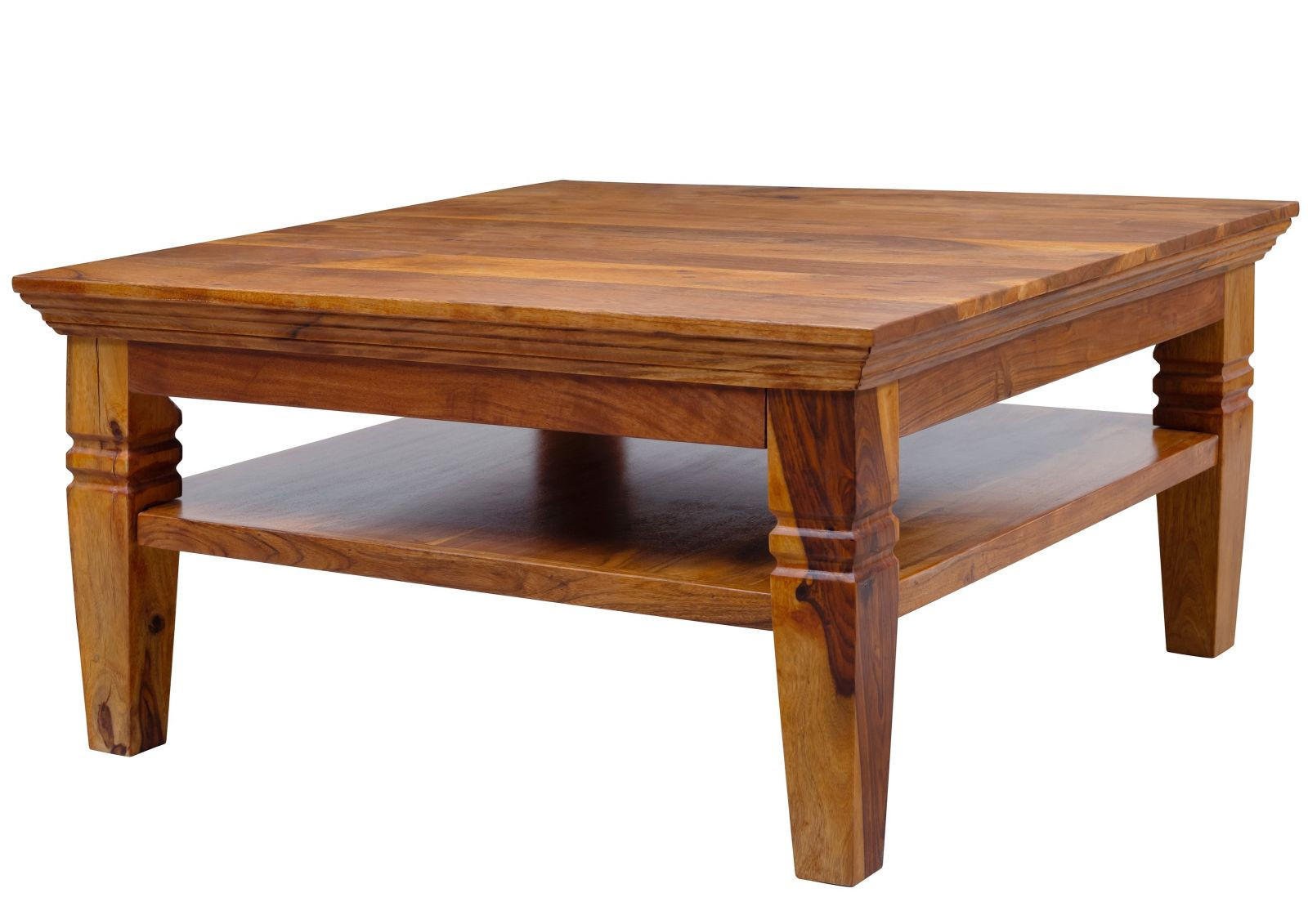 COUCHTISCH Akazie 85x85x45 honig lackiert OXFORD #0316 - Braun, Holz (85/85/45cm) - Massivmoebel24