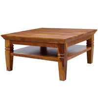 COUCHTISCH Akazie 85x85x45 honig lackiert OXFORD #0316 - Braun, Holz (85/85/45cm) - Massivmoebel24