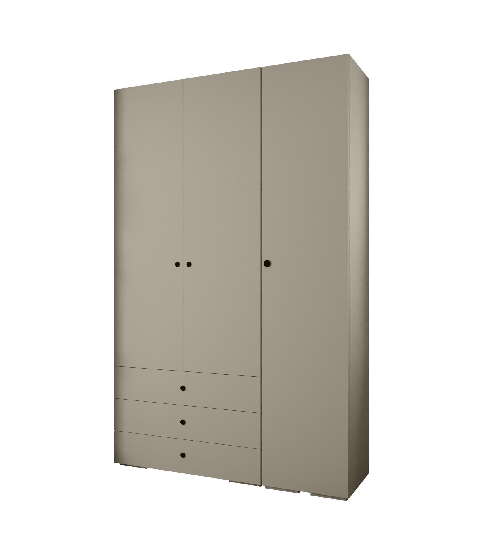 GARDEROBEN-SET 236,7/150/47 - Kaschmir/Schwarz, Holz/Kunststoff (150/236.7/47cm) - Abiks Möbel