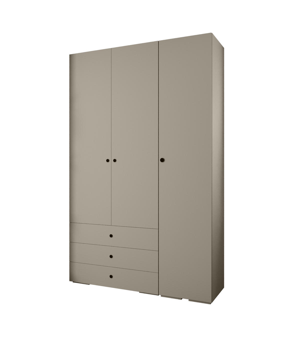 GARDEROBEN-SET 236,7/150/47 - Kaschmir/Schwarz, Holz/Kunststoff (150/236.7/47cm) - Abiks Möbel