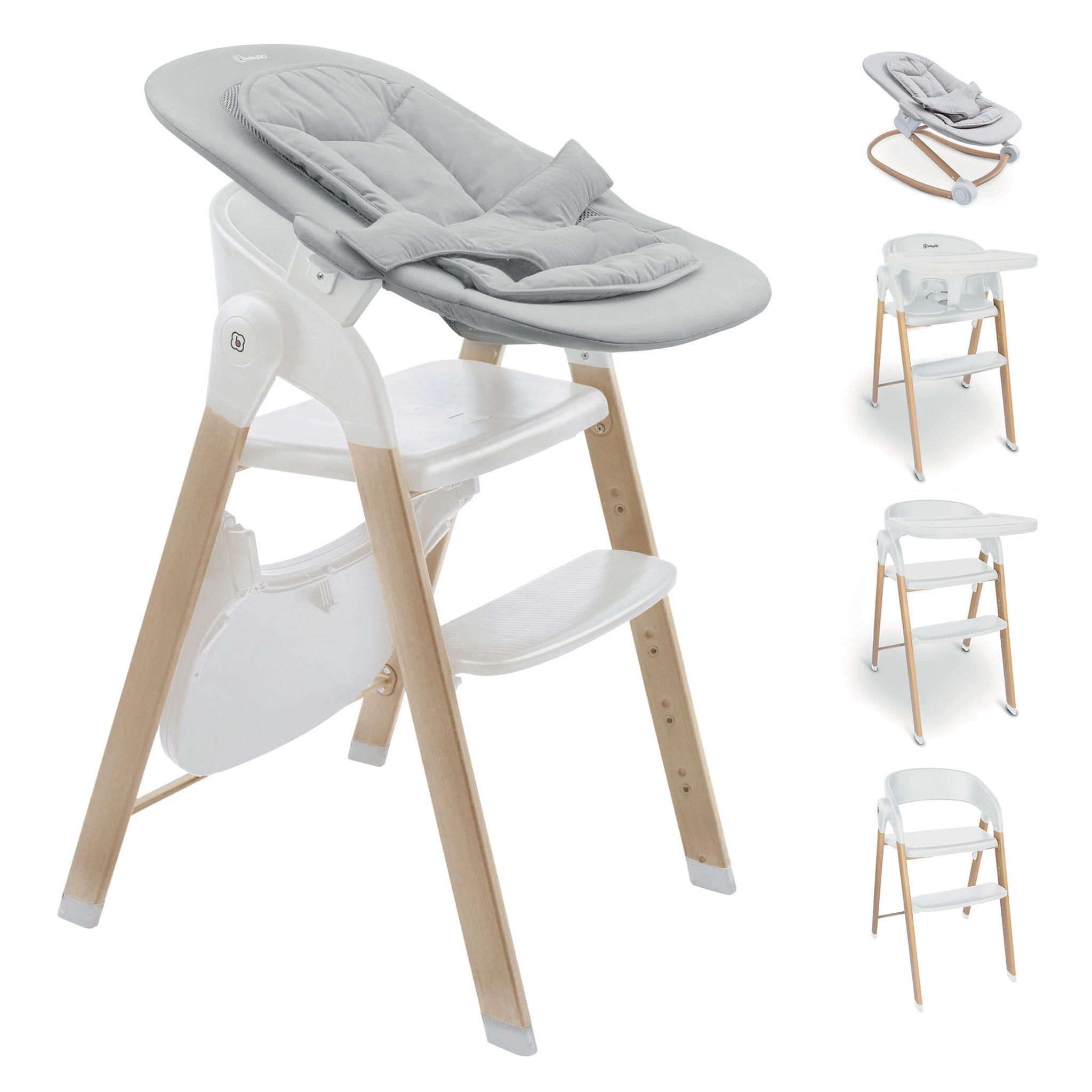 HOCHSTUHL-SET Levels Newborn - Weiß, Metall (44/88/63cm) - BabyGo