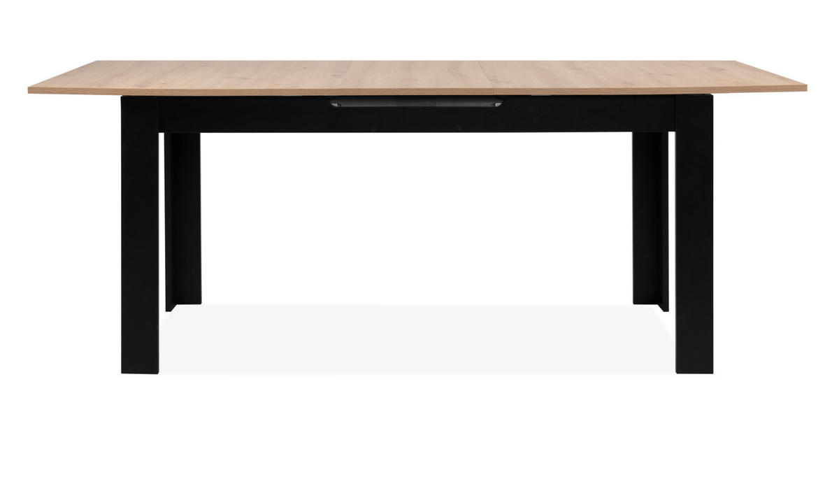 ESSTISCH Eiche Artisan, schwarz 160 - 20 cm, Küchentisch ausziehbar - Schwarz/Eiche Artisan, Holzwerkstoff (160/80/75cm) - Furn.Design