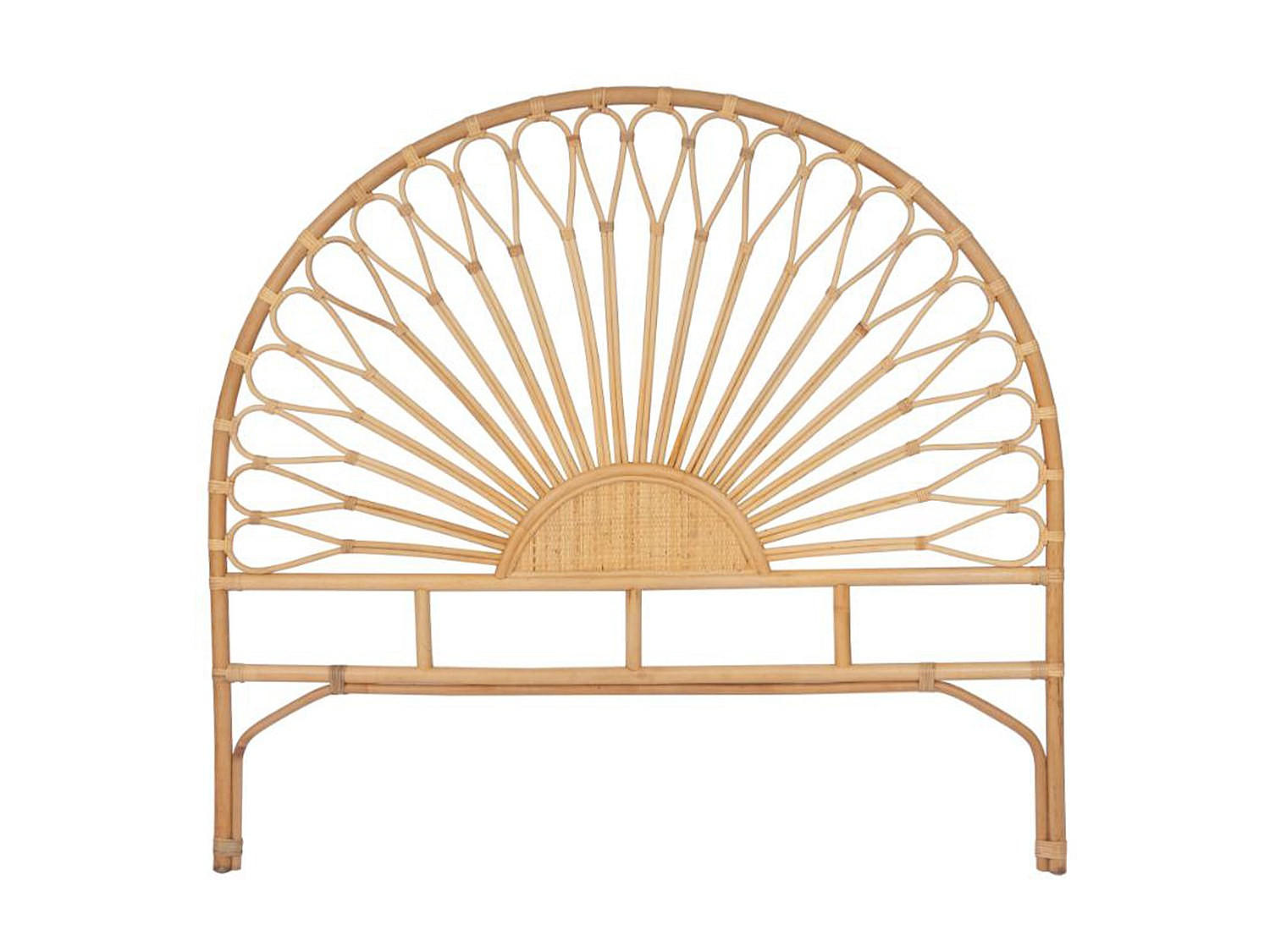 BETTKOPFTEIL - 2 Personen - rattan - naturfarben hell Solia - Naturfarben, Naturmaterialien (145/135/4cm) - Vente-Unique