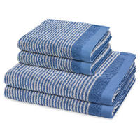 FROTTIERSET Stripes 4-teilig - Blau, Textil (50/100cm) - Ross