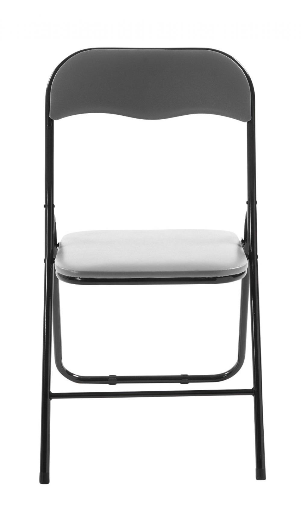 BESUCHERSTUHL Lederlook grau/schwarz - Schwarz/Grau, Textil/Metall (45/78/45cm) - CLP