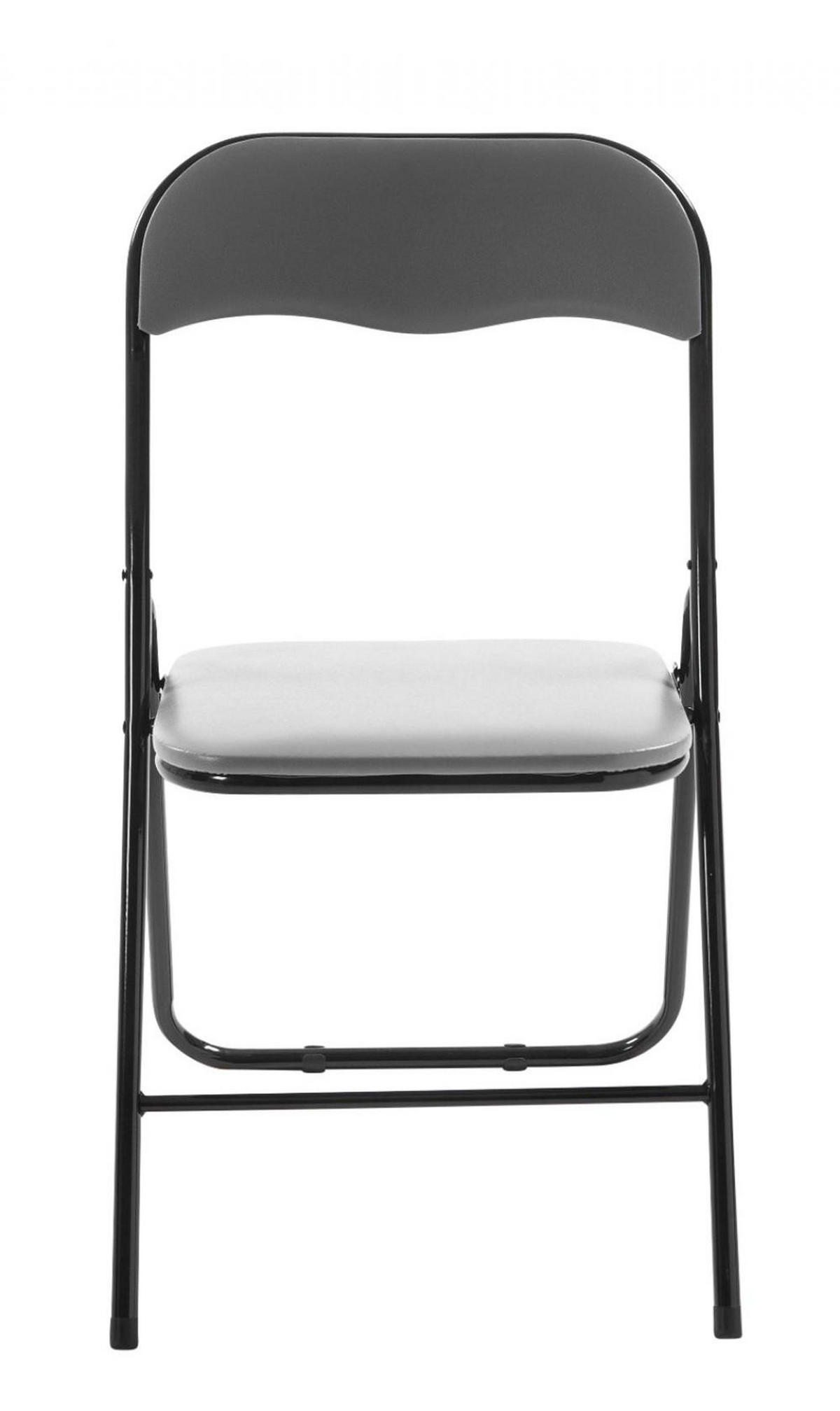 BESUCHERSTUHL Lederlook grau/schwarz - Schwarz/Grau, Textil/Metall (45/78/45cm) - CLP