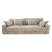 BIG-SOFA mit 2 Bettkästen, viel Stauraum, B274/T113/H84 cm, Liegefläche 103x241 cm, Cord Beige Grau / 15263 - Greige/Beige, Kunststoff/Textil (284/84/113cm) - luma-home