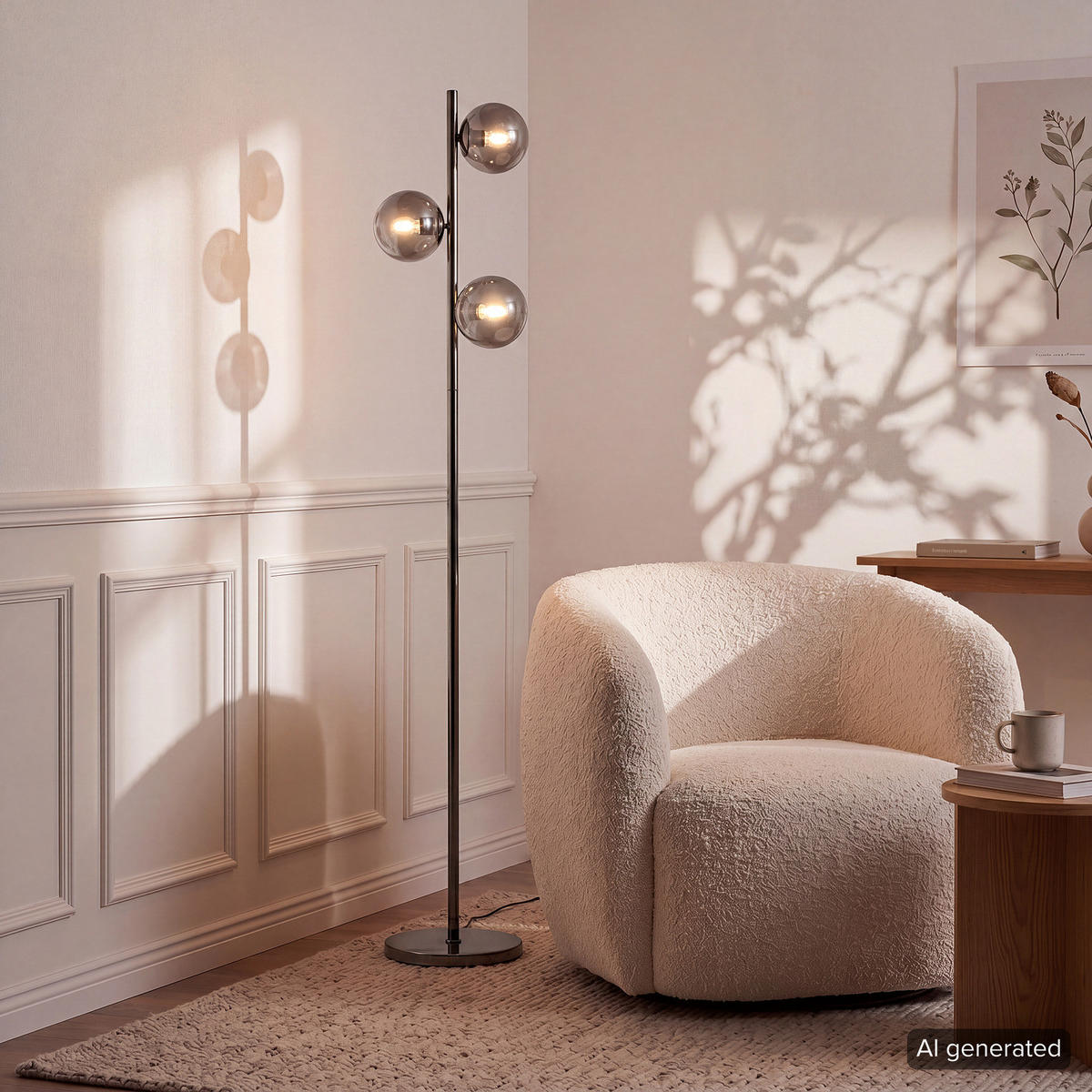 STEHLEUCHTE - Metall - Grau, Glas/Metall (28/28/153cm) - home24