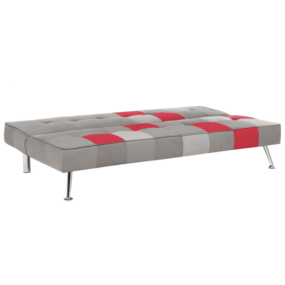 3-SITZER-SCHLAFSOFA Samtstoff Grau Olsker - Hellgrau, Textil (178/78/92cm) - Beliani