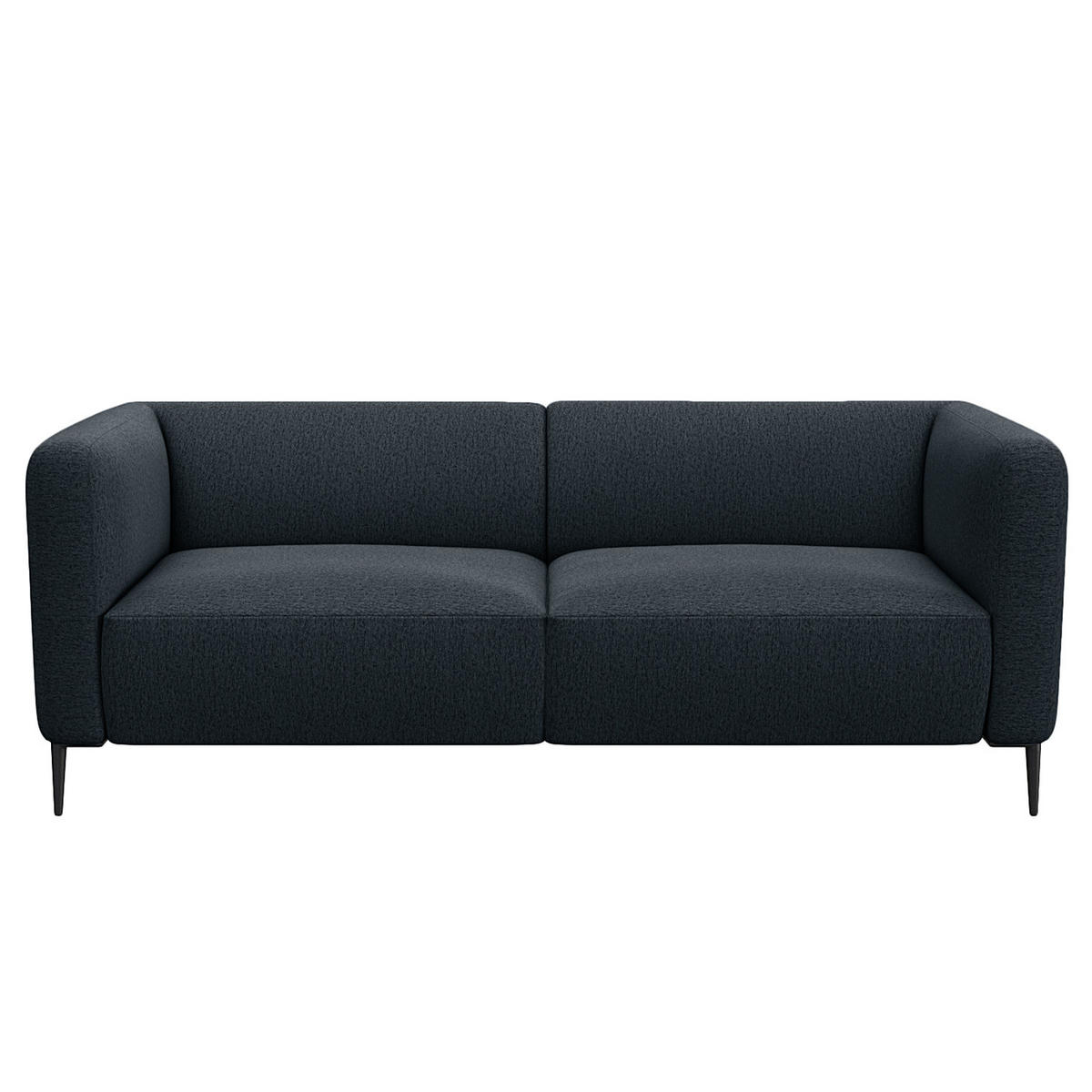 3-SITZER SOFA - Schwarz/Grau, Textil/Metall (205/74/88cm) - home24
