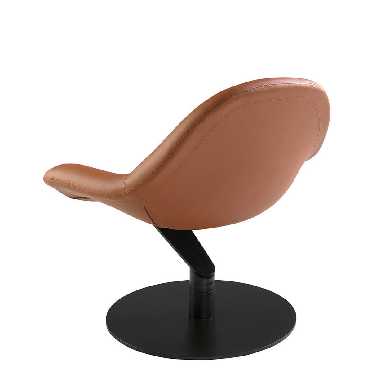 SESSEL drehbar Braun Schwarz 86/83/79 cm - Schwarz/Braun, Leder (86/79/83cm) - ANGEL CERDA