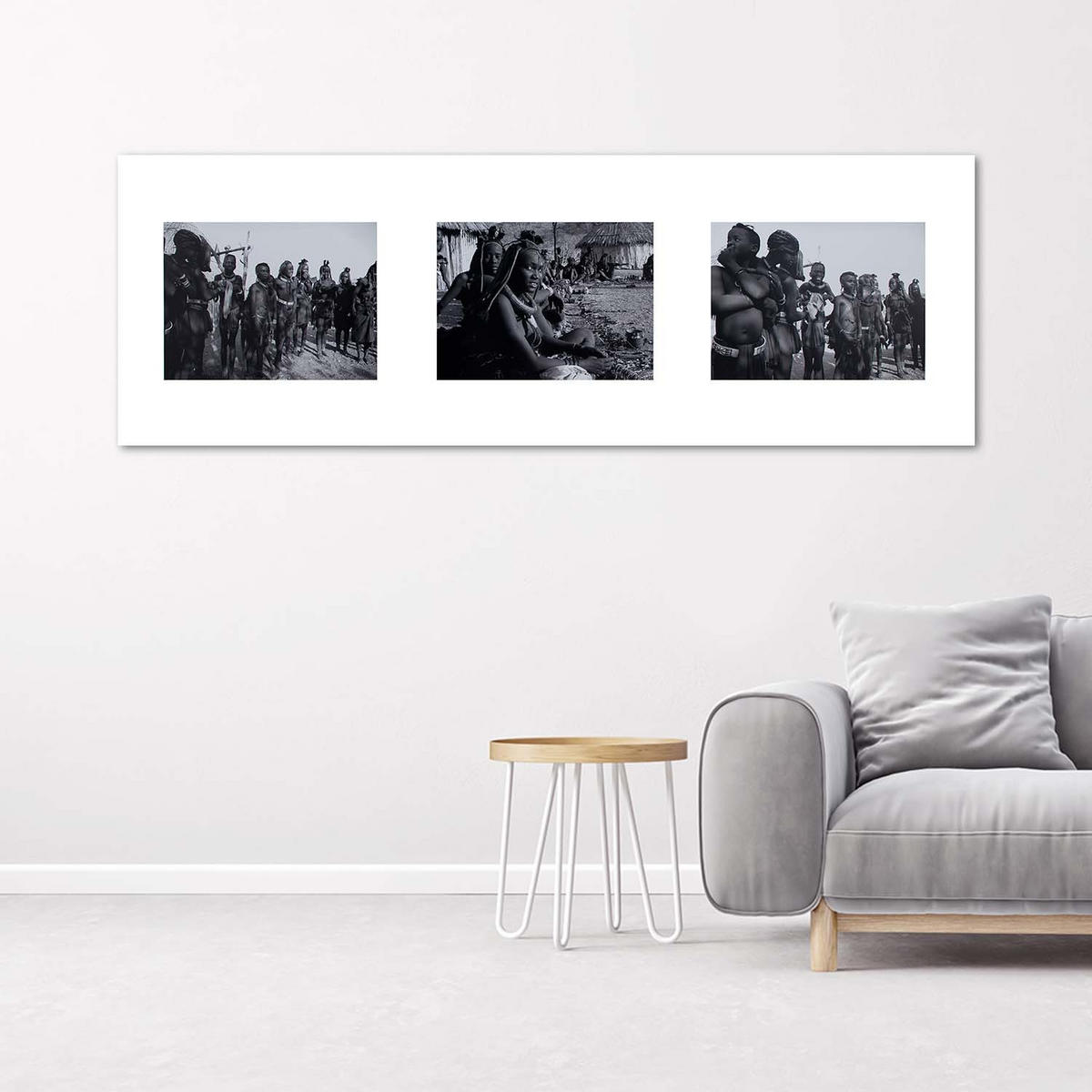 WANDBILD collage menschen in afrika - Schwarz, Textil (90/30cm) - Feeby