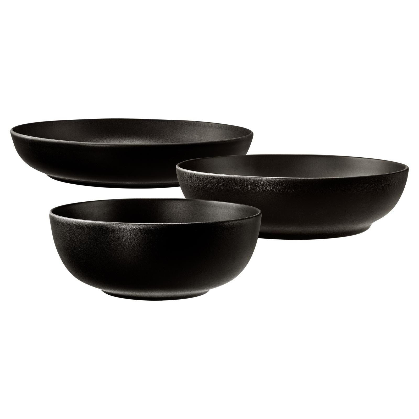 FOODBOWL-SET Liberty Velvet Black schwarz 3er Set - Schwarz, Keramik (1cm) - Seltmann Weiden
