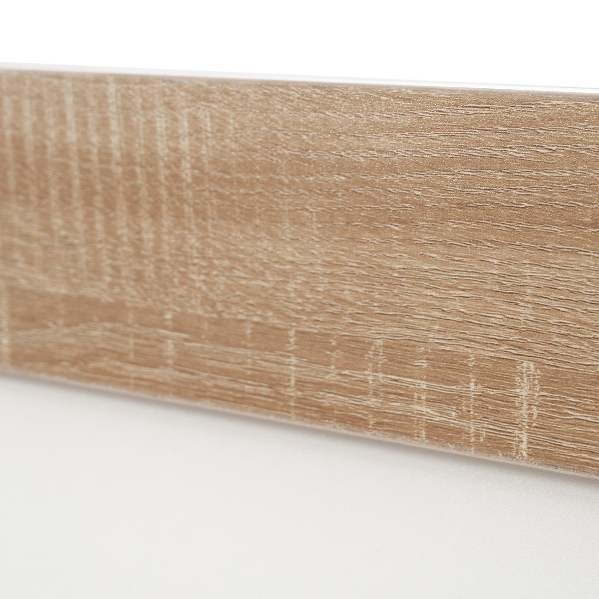 POLSTERBETT 180/200 cm Weiß/Sonoma-Eiche aus Holzwerkstoff mit Lattenrost - Weiß, Holz (180/200cm) - OKMYHOME