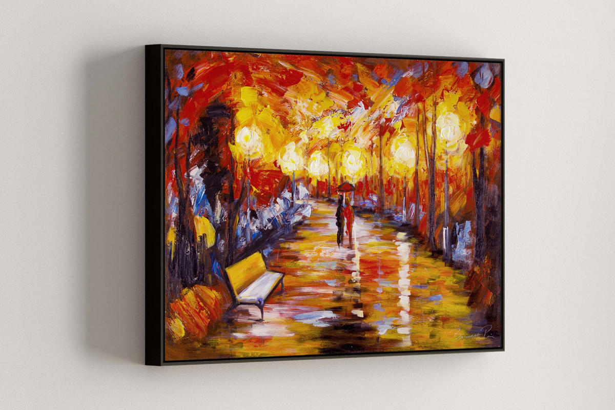 ACRYLBILD HANDGEMALT 90/60 cm - Rot, Holz/Textil (90/60cm) - KUNSTLOFT