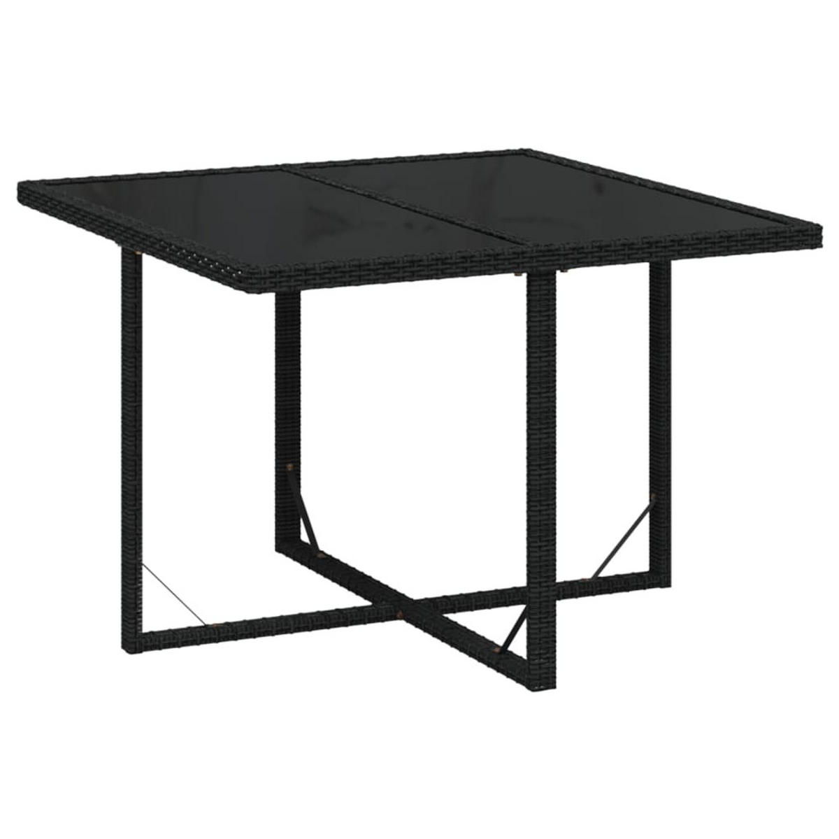 GARTEN-ESSGRUPPE 5-teilig Mit Kissen Poly Rattan Schwarz - Schwarz, Kunststoff/Textil - vidaXL
