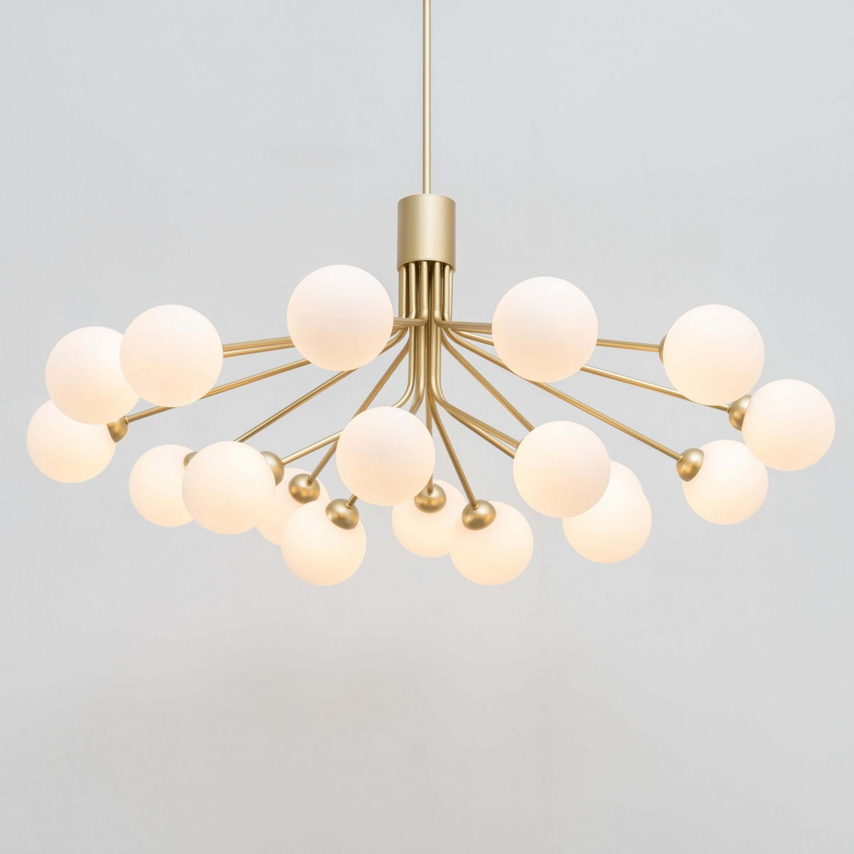 HÄNGELEUCHTE Audrey, Weiß und Gold, 110cm - Goldfarben, Glas (110/110/50cm) - KOSILUM