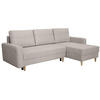 ECKSCHLAFSOFA Vega mit Universelle Ottomane Beige - Beige, Textil (225/150cm) - Beautysofa