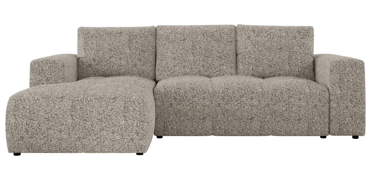 ECKSOFA MONIVA Beige Strukture - Links - Beige/Schwarz, Textil (164/266cm) - MKS