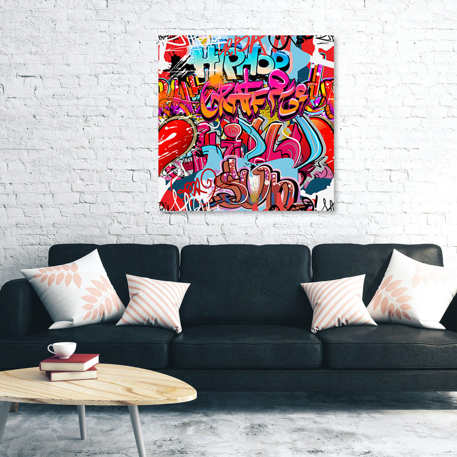 LEINWANDBILD, Abstrakt-Farben 50x50cm - Multicolor, Textil (50/50cm) - Feeby