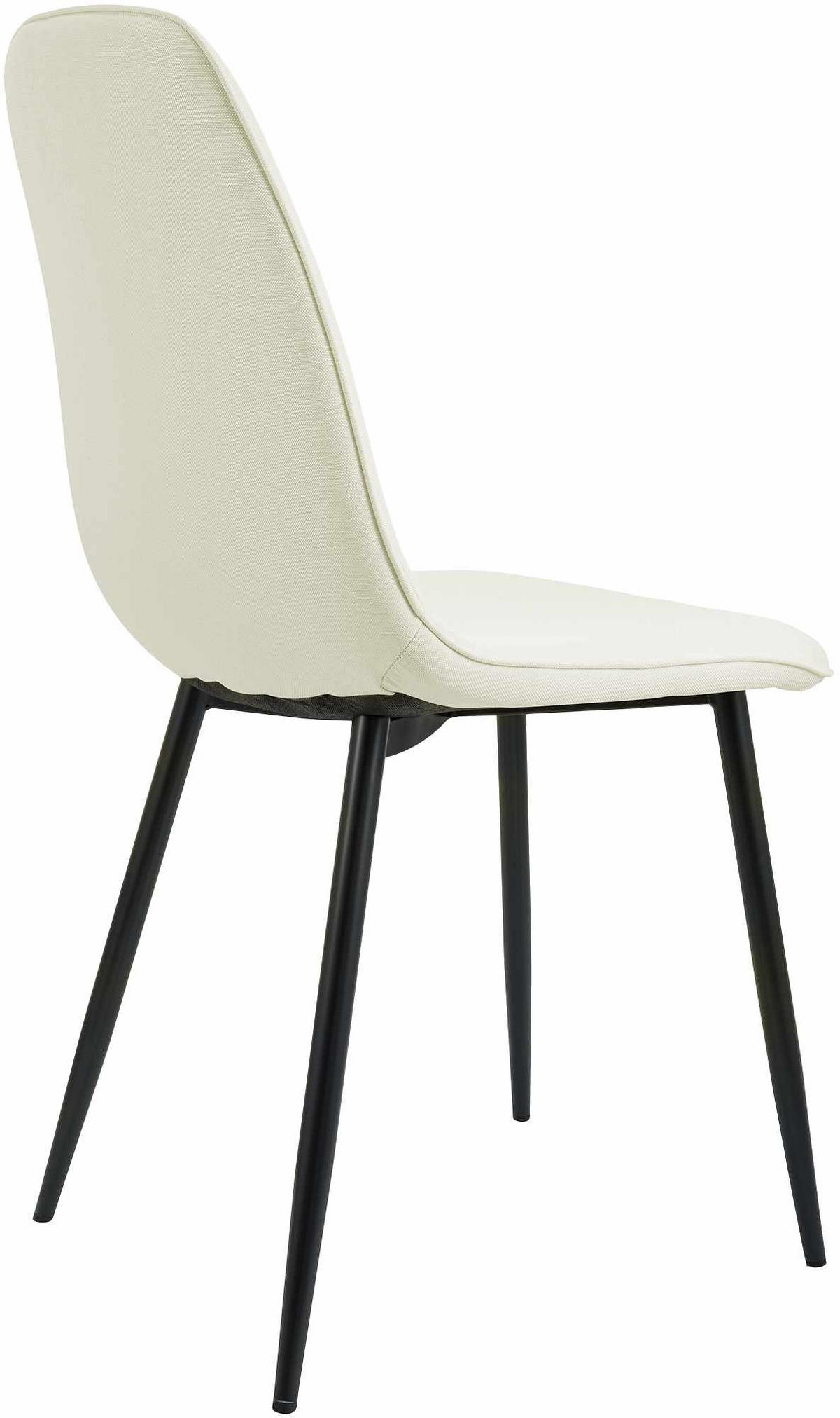 ESSZIMMERSTUHL 4er Set Stoff Creme - Creme/Schwarz, Textil/Metall (45/88/54cm) - CLP