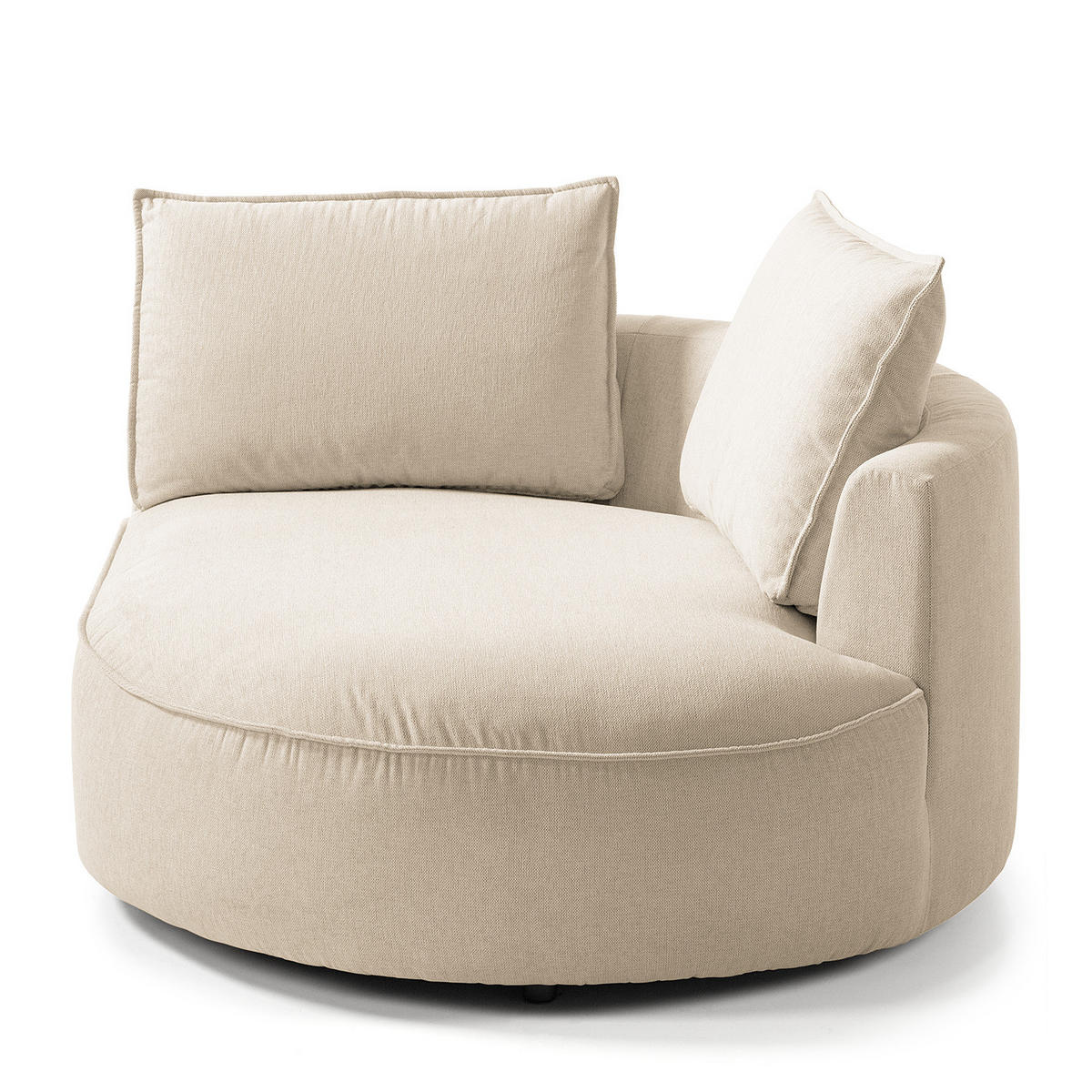 OTTOMANE - modular - Beige/Schwarz, Kunststoff/Textil (126/82/154cm) - home24