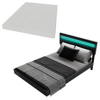 SCHWEBEBETT Lissabon Schwarz 140/200 cm Kunstleder mit Matratze - Schwarz, Textil (140/200cm) - Juskys