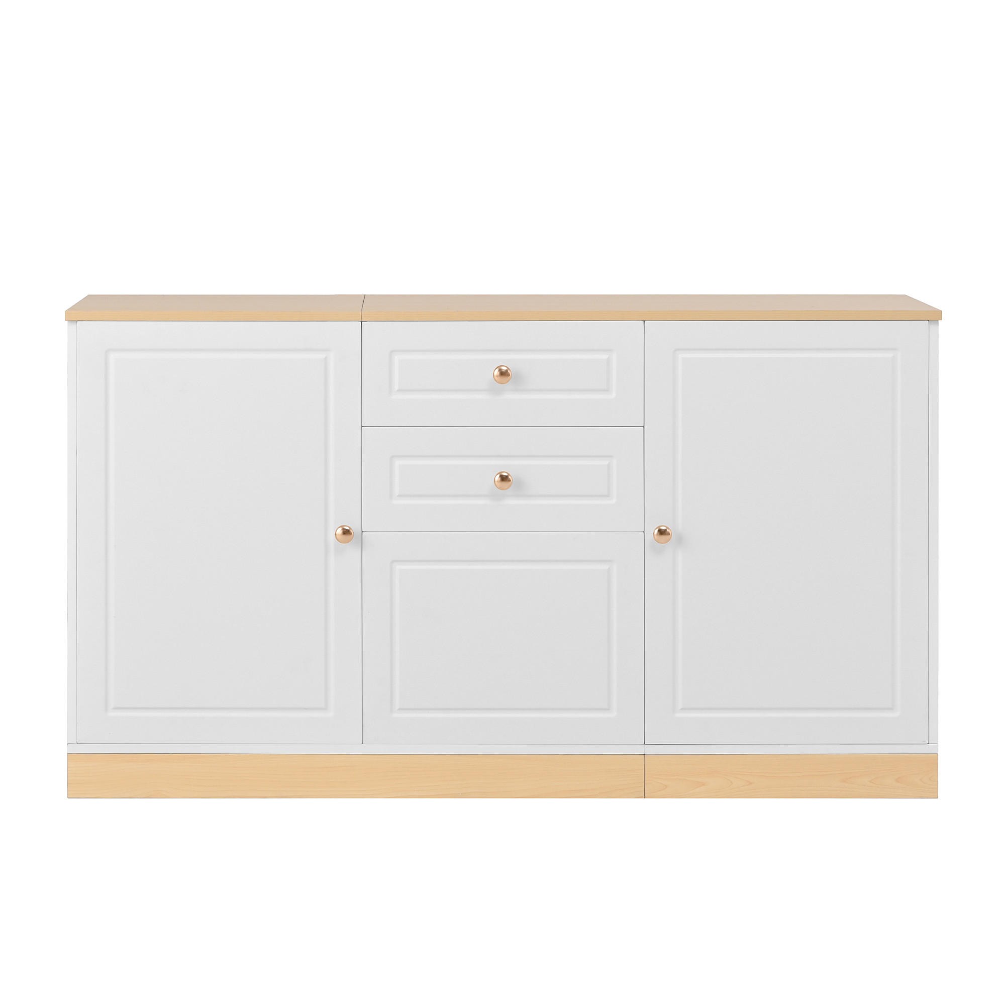 SIDEBOARD Weiß 135.5/39/76 cm - Weiß, Holzwerkstoff (135.5/76/39cm) - PANGIVO