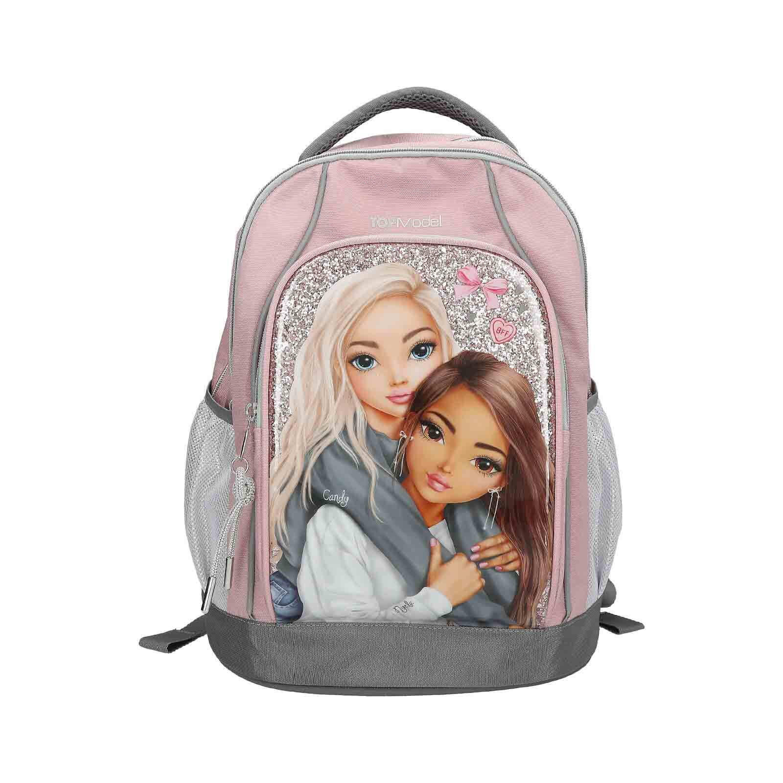 SCHULRUCKSACK MY BFF TOPModel grau-rosa 19 x 30 x 40 cm - Rosa/Grau, Textil (30/19cm) - Depesche Germany