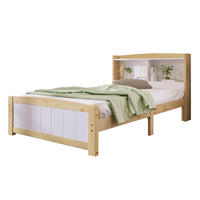 JEDNOLŮŽKOVÁ postel 90/200 cm bílá z masivního dřeva a MDF s úložným čelem - přírodní, dřevo (90/200cm) - OKWISH