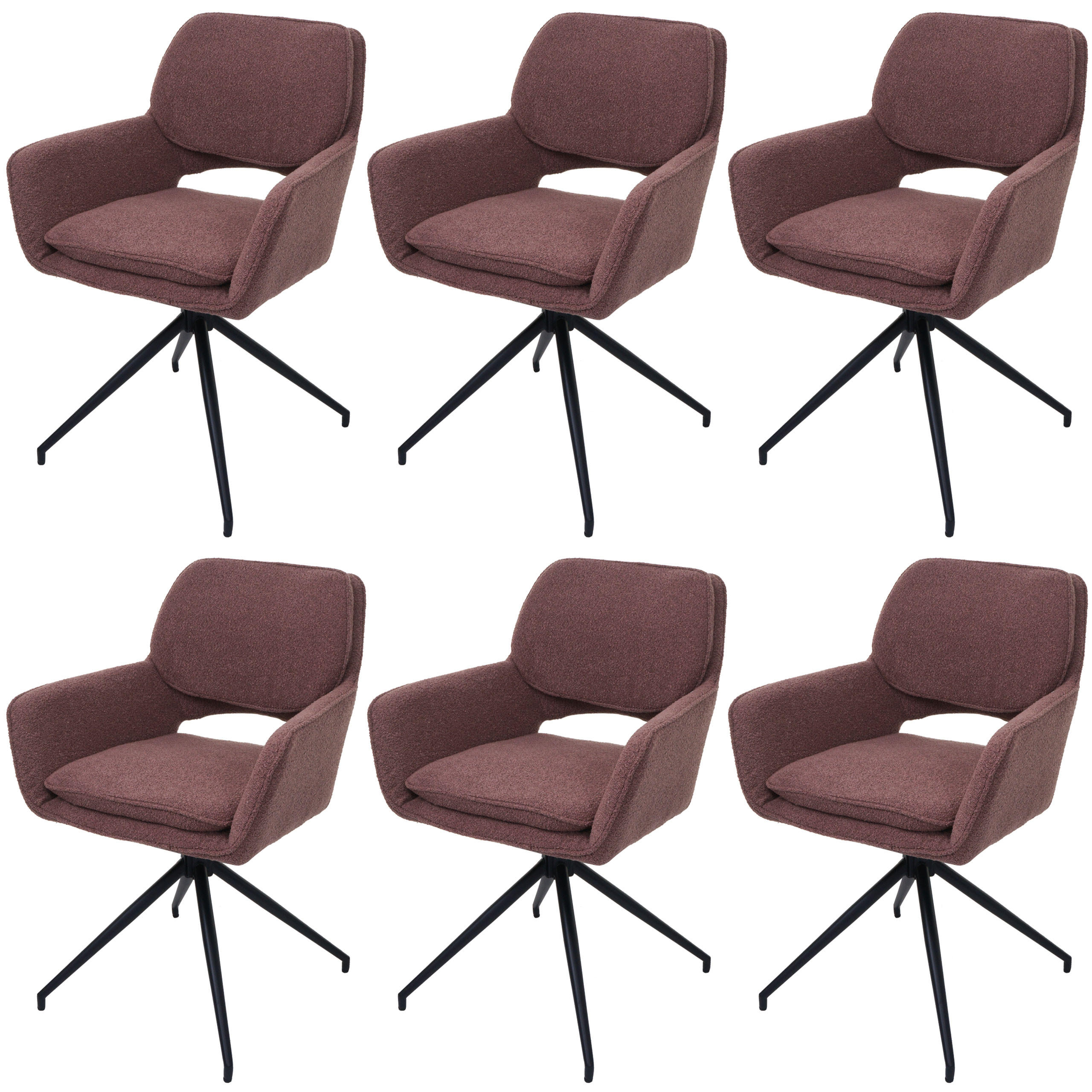 ESSZIMMERSTUHL Braun 6er-Set - Braun, Textil (57/86/61cm) - MCW