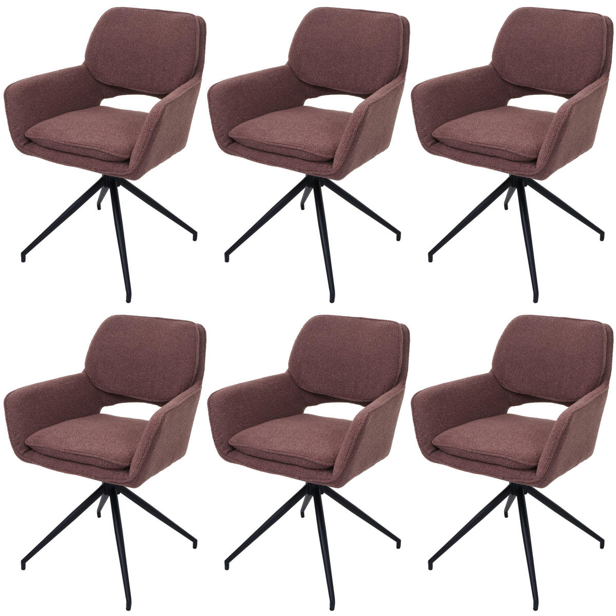 ESSZIMMERSTUHL Braun 6er-Set - Braun, Textil (57/86/61cm) - MCW