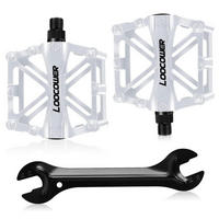 FAHRRADPEDALE Aluminiumlegierung Anti-Rutsch 9/16 Zoll Weiß - Weiß, Metall (9.5/1.5/12cm)