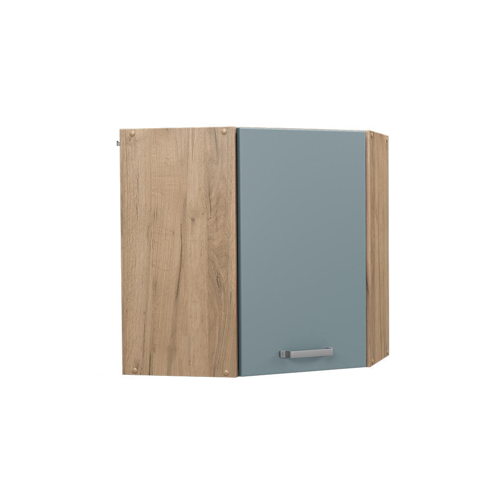 ECKHÄNGESCHRANK R-Line Blau-Grau 57 cm - Honigeiche/Eiche Wotan, Holzwerkstoff (57/60/34.1cm) - Vicco