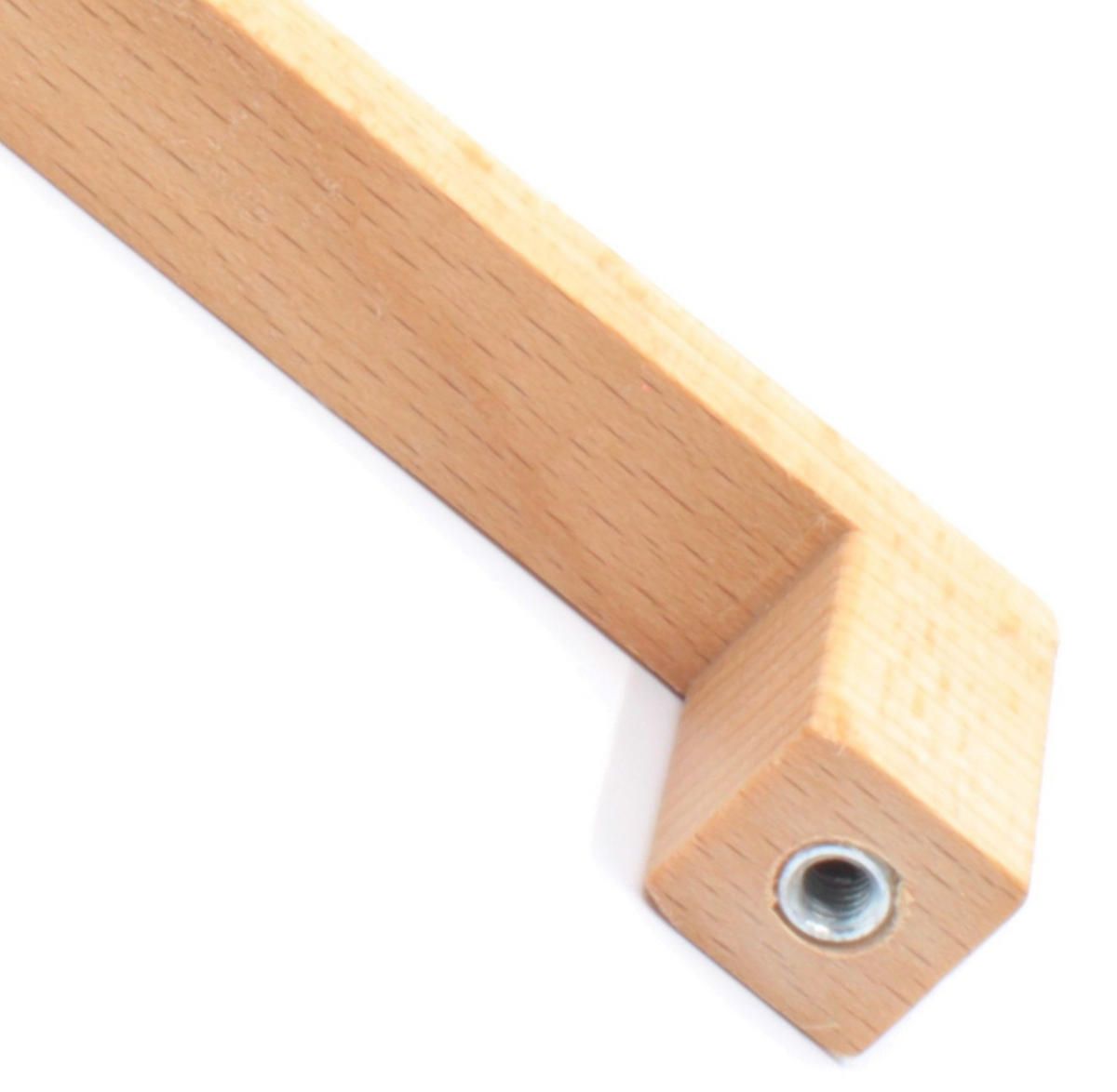 MÖBELGRIFF BA 256mm, Schrankgriff Buche massiv, Holzgriff Küche - Grau, Holz (1.4/2.8/27cm)