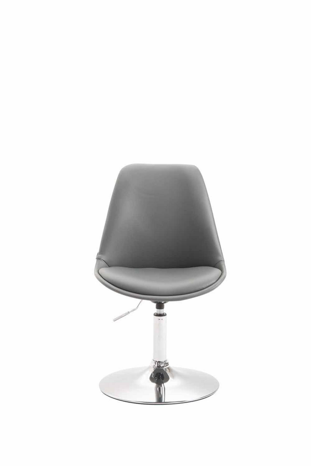 DREHSTUHL Lederlook grau - Chromfarben/Grau, Textil/Metall (48/76/57cm) - CLP