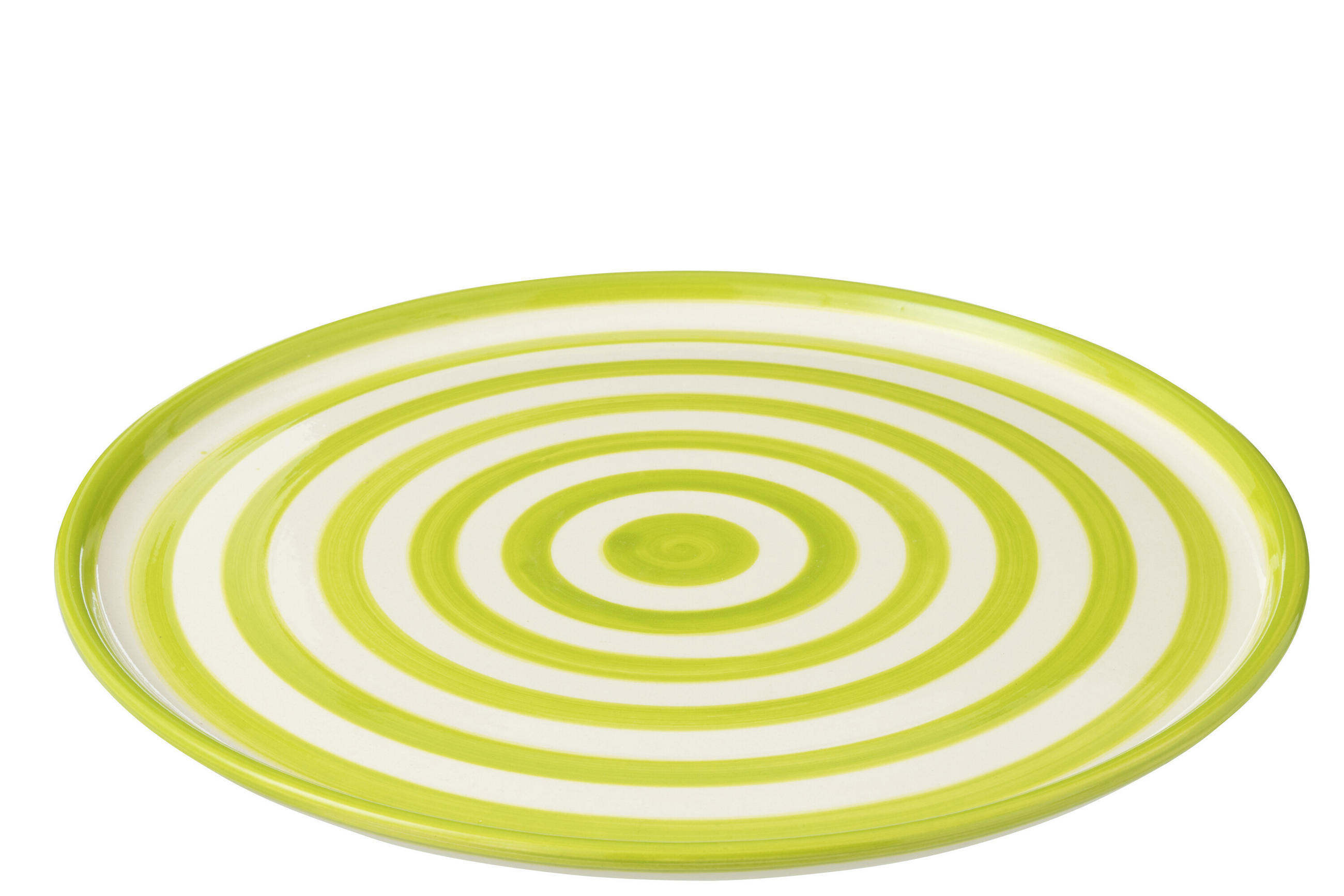 TELLER GRANADA STRIPES - Töpferei - Grün - Multicolor, Keramik (34cm) - J-Line