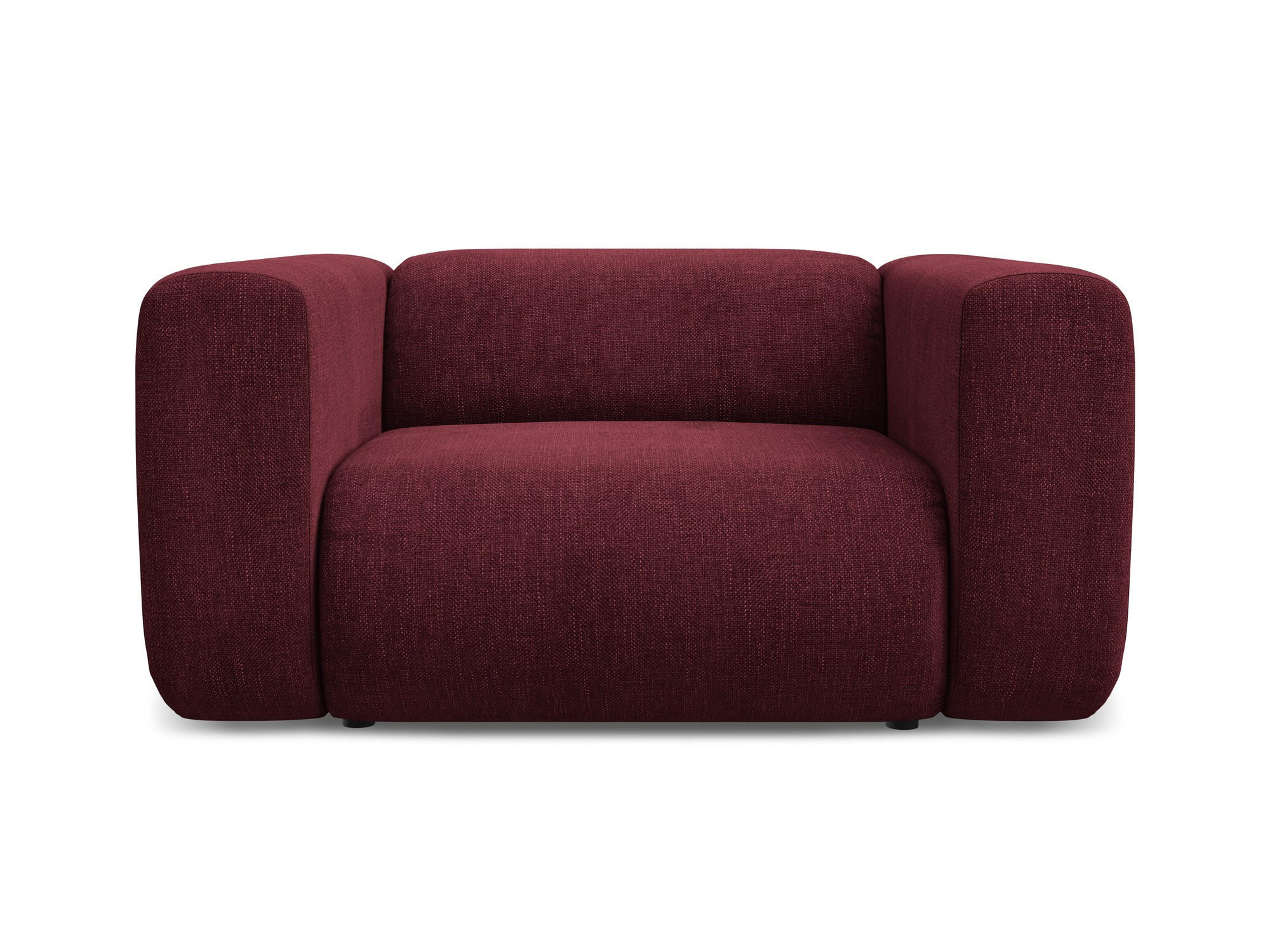 SESSEL Chenille Stoff Rot - Rot/Weinrot, Kunststoff/Textil (137/70/89cm) - Makamii