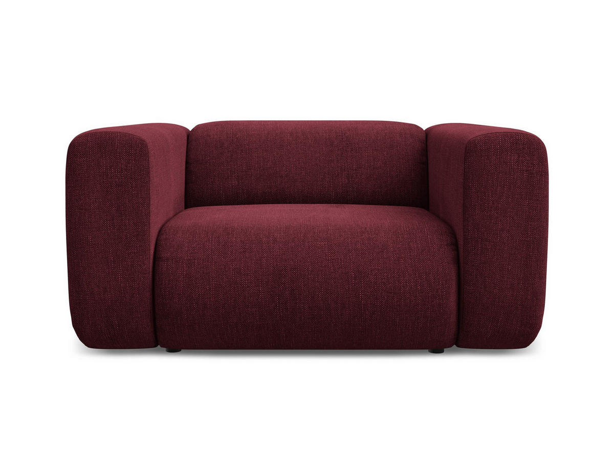 SESSEL Chenille Stoff Rot - Rot/Weinrot, Kunststoff/Textil (137/70/89cm) - Makamii