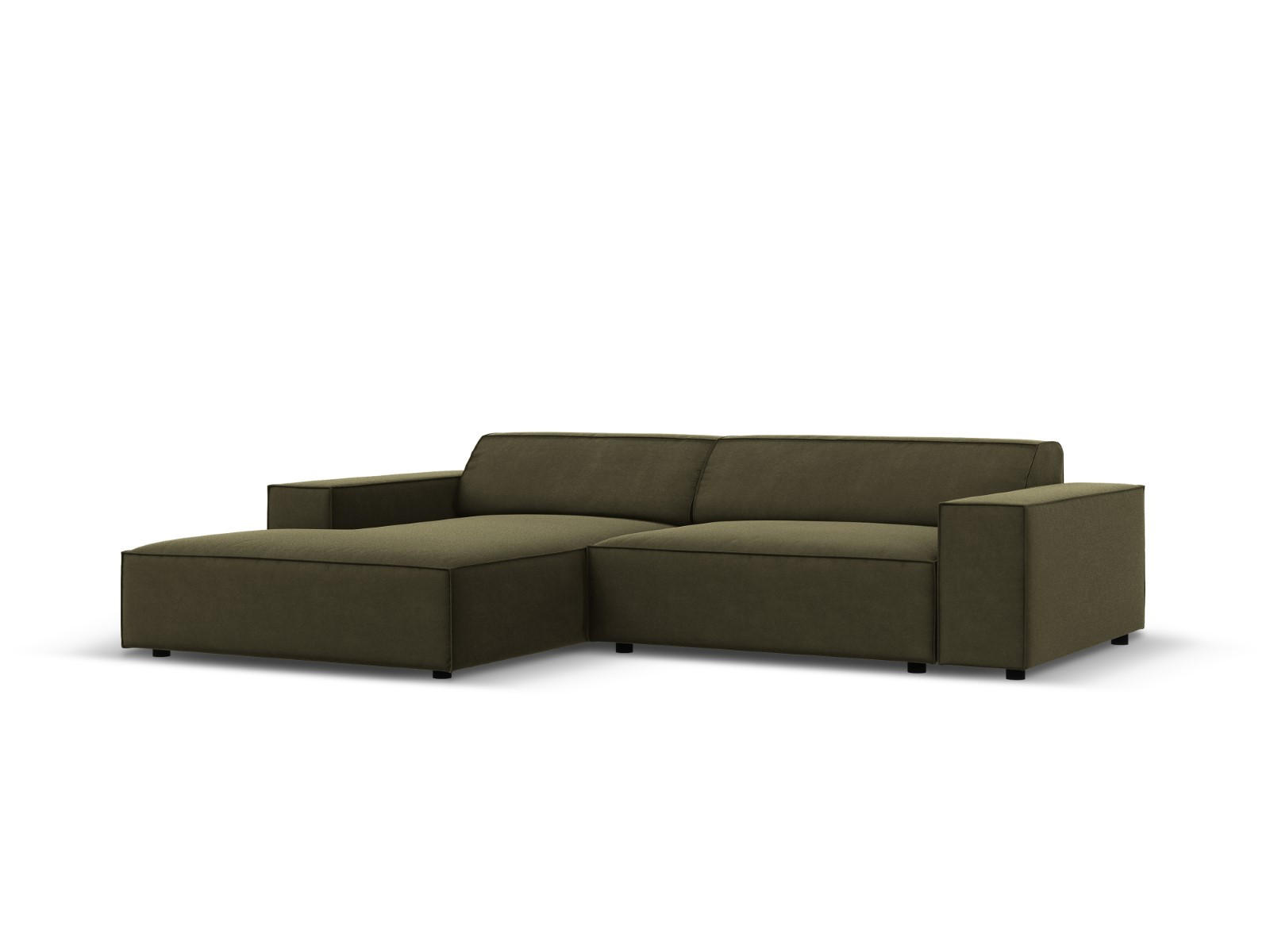 MODULARES-ECKSOFA links Jodie aus Samt grün 3 Sitzplätze - Grün, Textil (166/224cm) - Micadoni