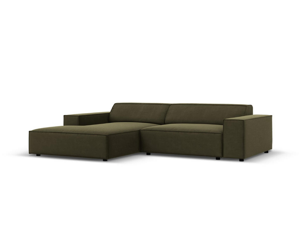 MODULARES-ECKSOFA links Jodie aus Samt grün 3 Sitzplätze - Grün, Textil (166/224cm) - Micadoni