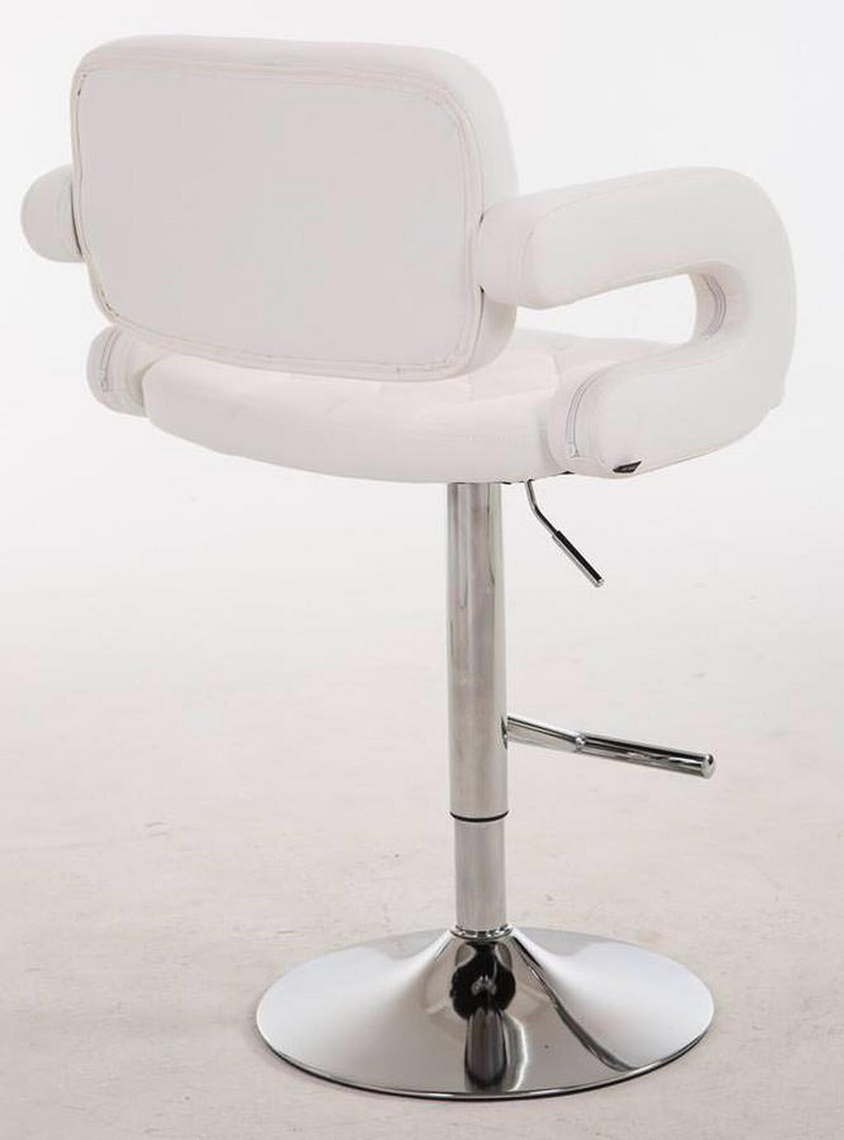 BARHOCKER Dubai, 2er Set, Gestell Metall in Chromoptik, Kunstleder weiß, - Chromfarben/Weiß, Kunststoff/Textil (52/100/55cm) - TPFLiving