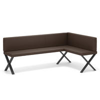 ECKBANK rechts VERO X Kunstleder glatt, 128/168 cm Braun - Braun, Kunststoff/Textil (128/168cm) - Idohome