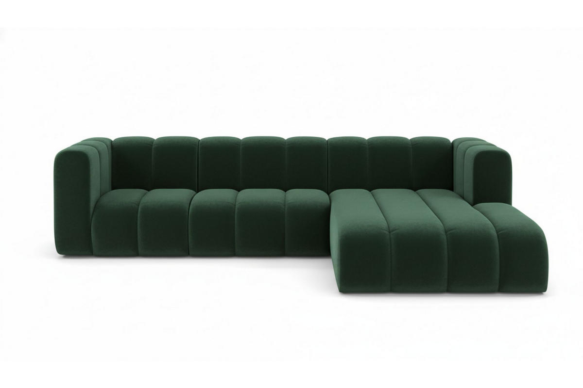 ECKSOFA L-Form Grand L 287 cm, Veloursstoff Salvador, Grün, Rechts - Grün, Holz (287/179cm) - Kaiser Möbel