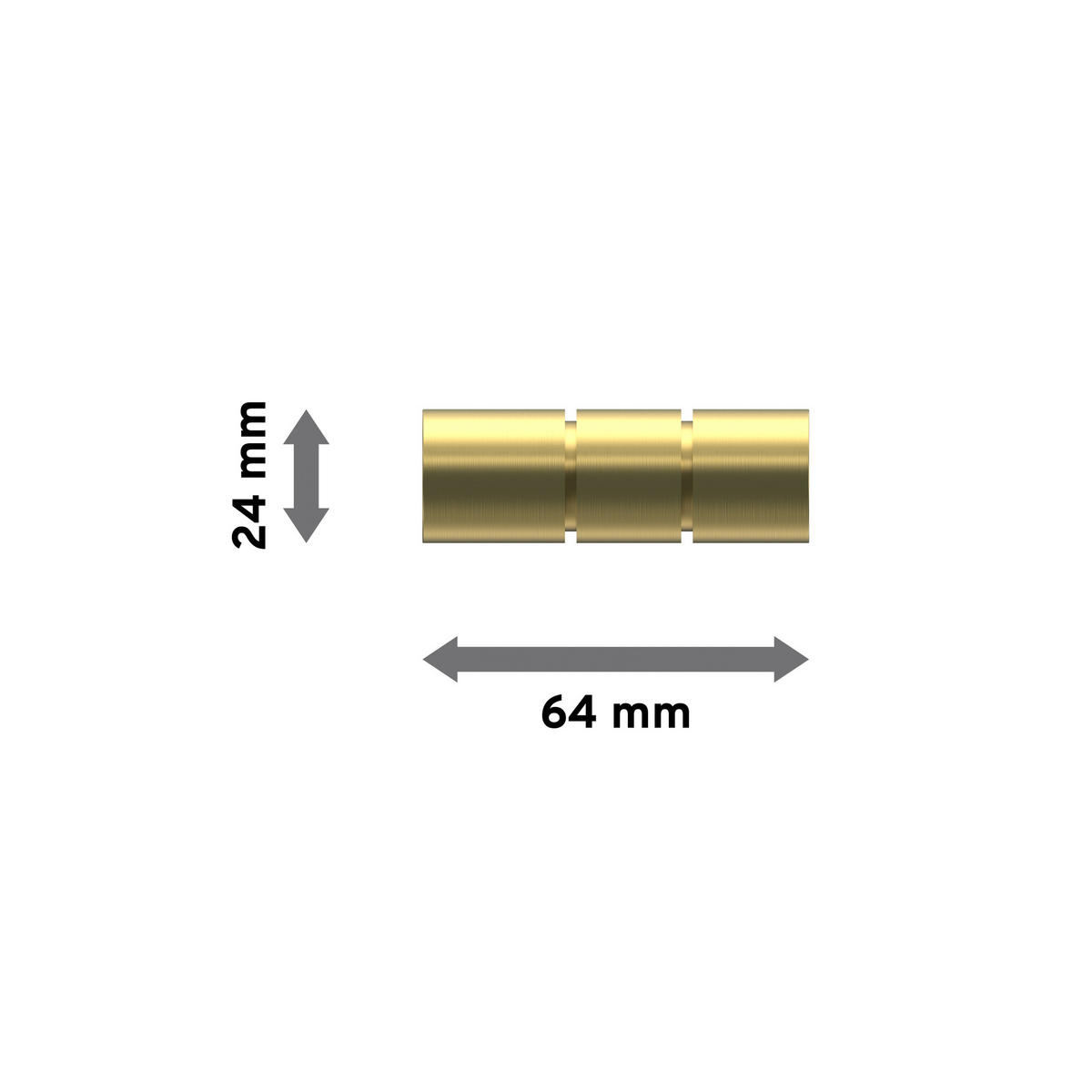 ENDSTÜCKE FÜR GARDINENSTANGEN 20 mm Ø, Elanto Messing-Optik, Packung 2 Stück - Messingfarben, Metall (6.4/2.4/2.4cm) - INTERDECO
