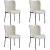 POLSTERSTUHL 4er Set Tessa 54 x 62 x 90 cm Webstoff off-white/schwarz - Schwarz/Weiß, Textil (54/90/62cm) - tectake