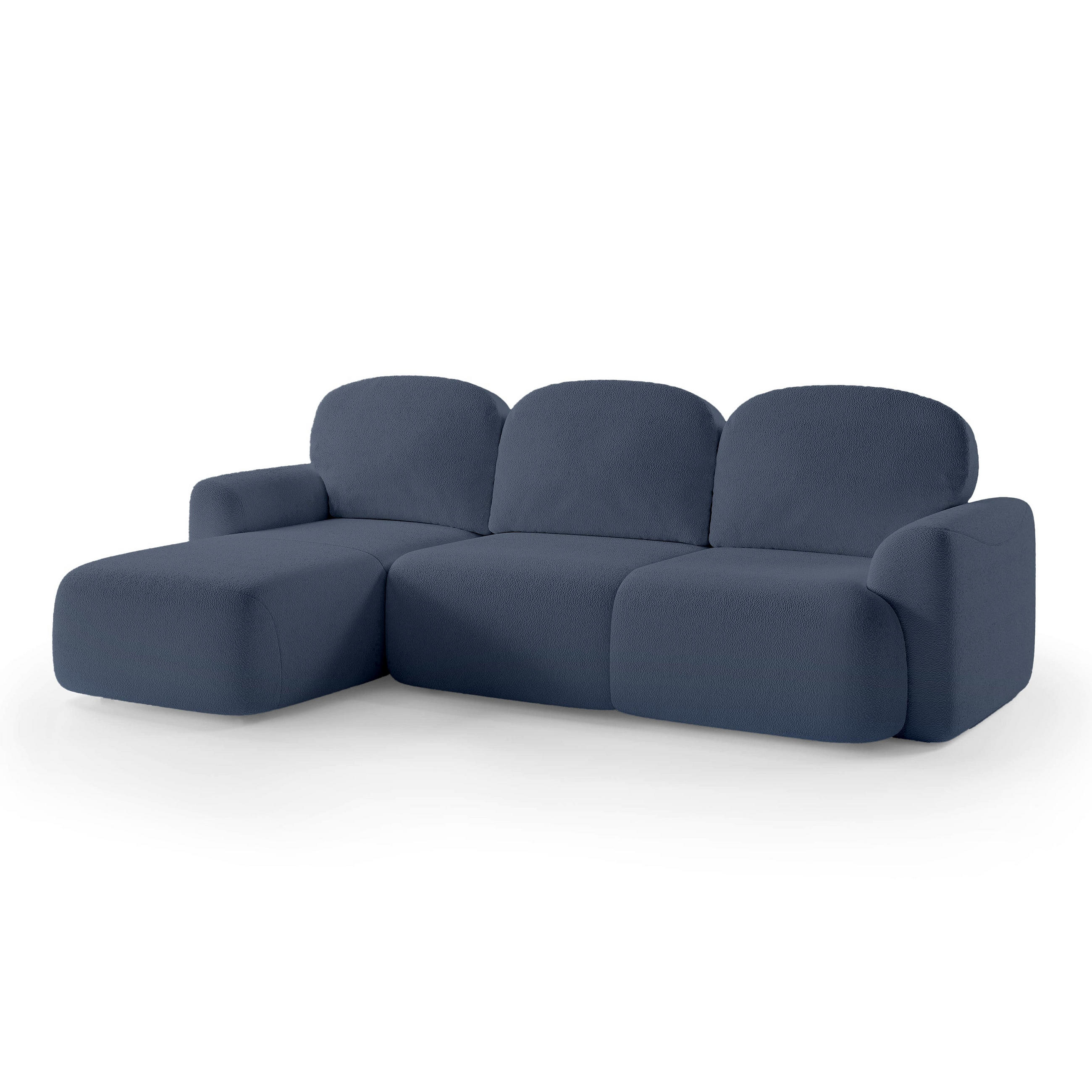 Pillovely Ecksofa Dunkelblau 260x95x163 cm